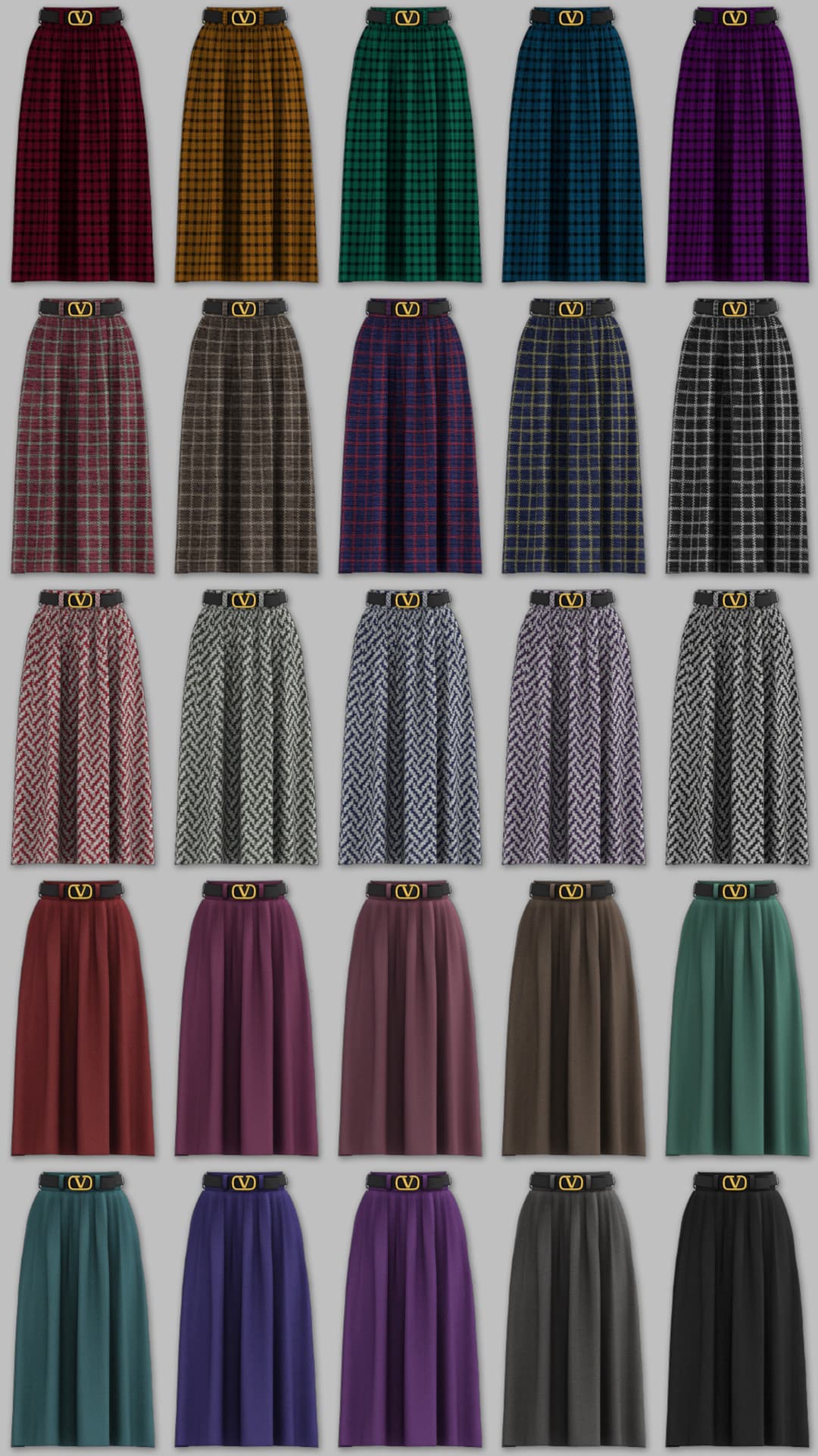 Галерея мода Комплект Turtleneck & Belt Long Skirt #2